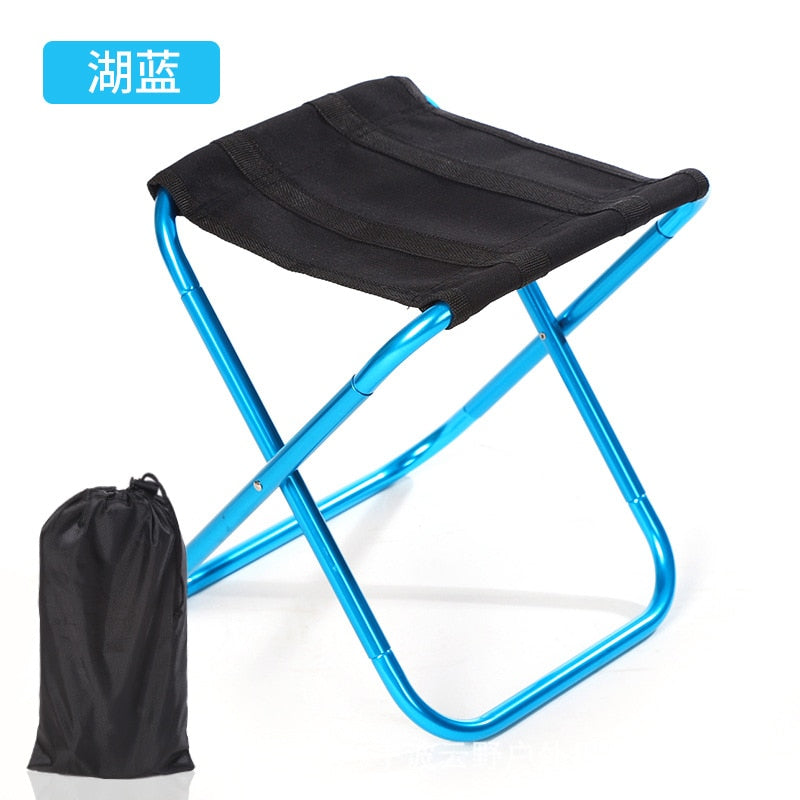 Outdoor Aluminium Alloy Portable Folding Picnic Camping Stool MIni Storage Fishing Chair Ultralight Furniture (copy)