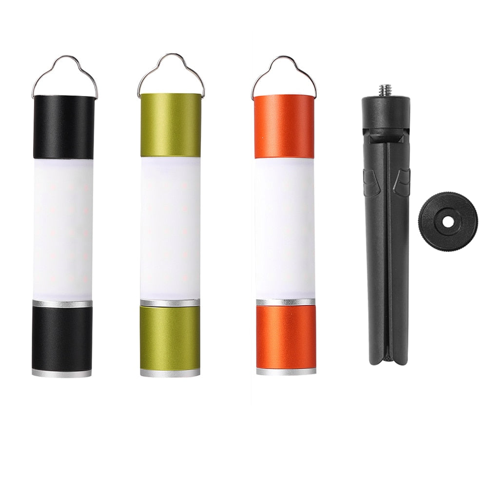 Outdoor Camping LED Telescopic Flashlight with Tripod Nuts Multifunctional Rechargeable Retractable Torch Light Table Lamp