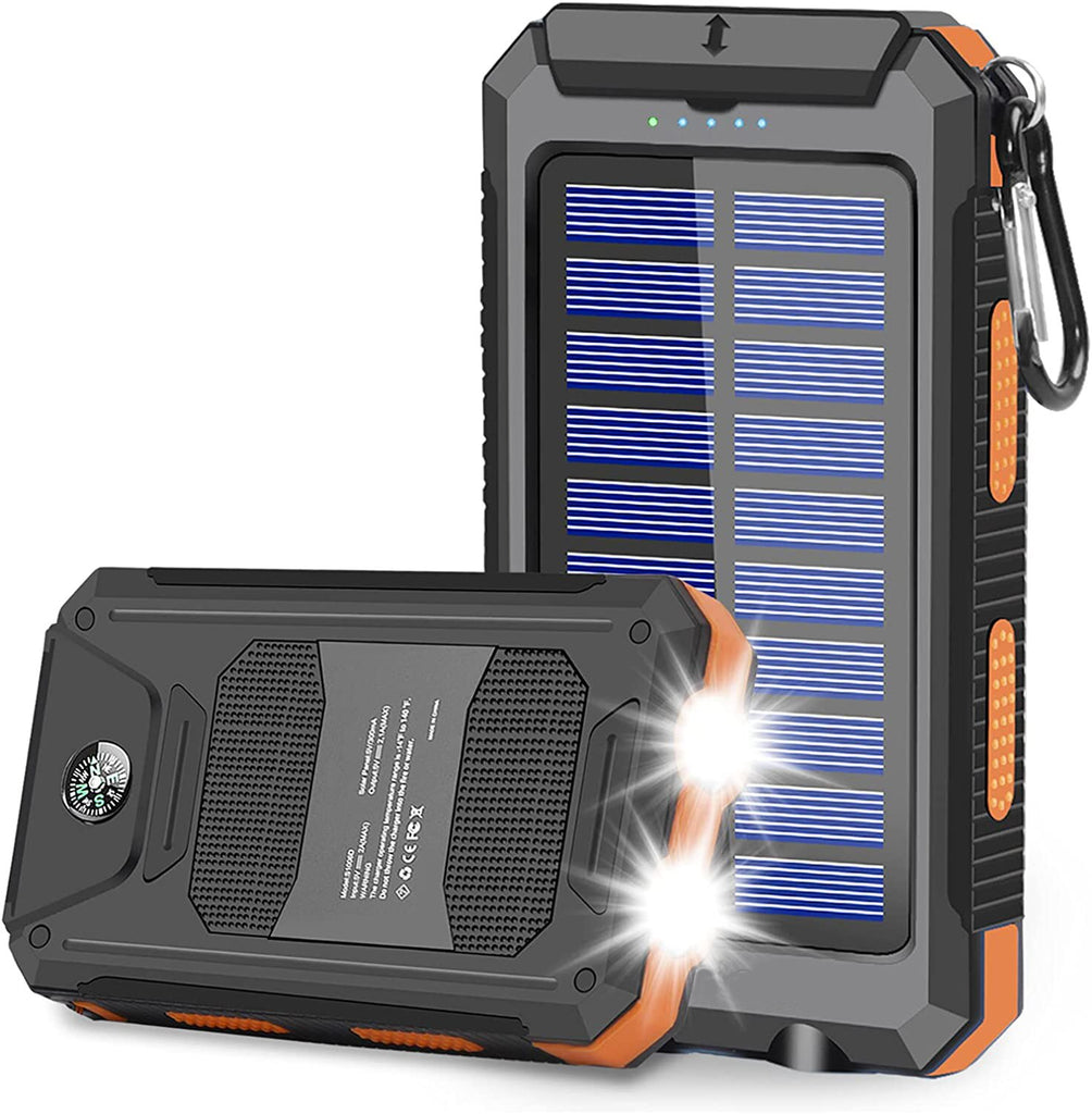 Outdoor Survival Camping Equipment 20000mAh Portable Waterproof Solar Power Charger Bank With LED Flashlights for Adventure Emer