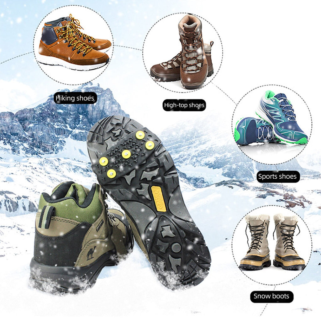 Snow Ice Cleats  Men Women Traction Cleats  Anti-Slip Ice Claws  Crampons Shoe Cover For Outdoor Walking Jogging Or Hiking On