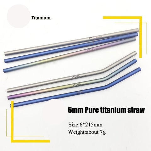 Portable Straight And Bend Titanium Drinking Straws For Camping Kitchen Outdoor - Urban Gears Unlimited