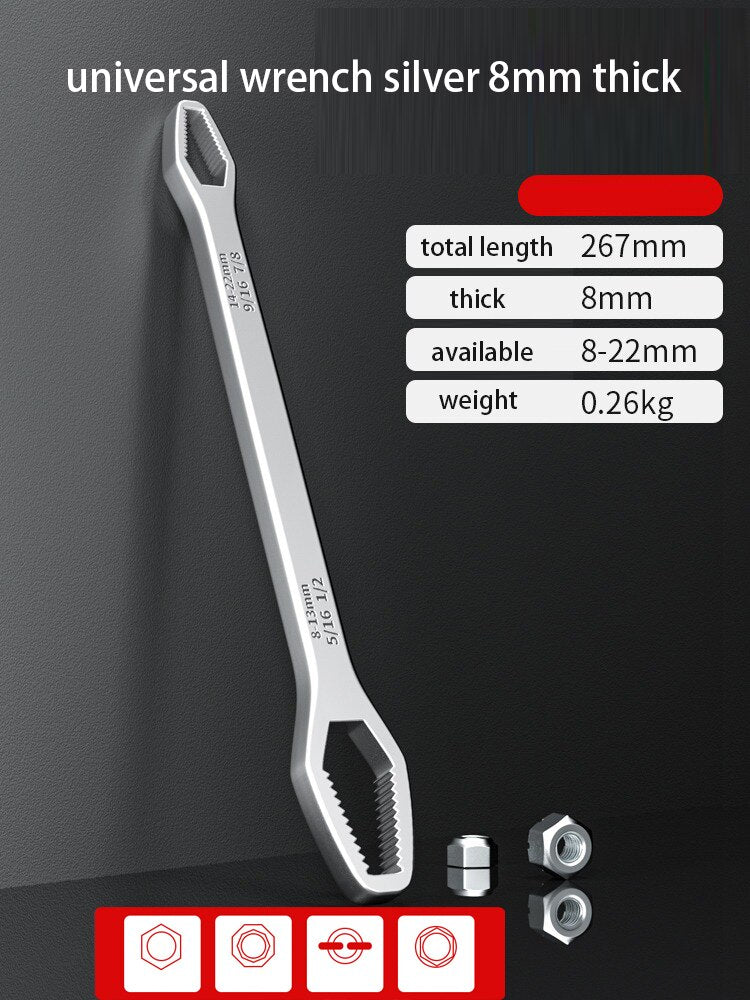 Universal Torx Wrench 8-22mm Self-tightening Adjustable Glasses Wrench Double End Multifunctional Spanner Hand Repair Tools