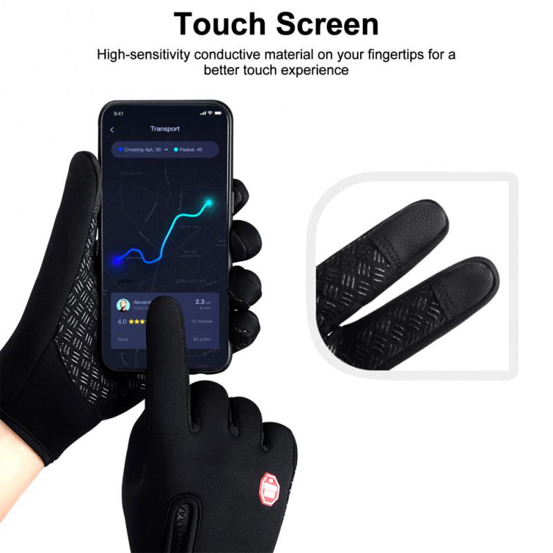 Waterproof Ski Gloves Touch Screen Cycling Bike Gloves Riding Windproof Outdoor Motorcycle Winter Warm Men Women Bicycle Gloves