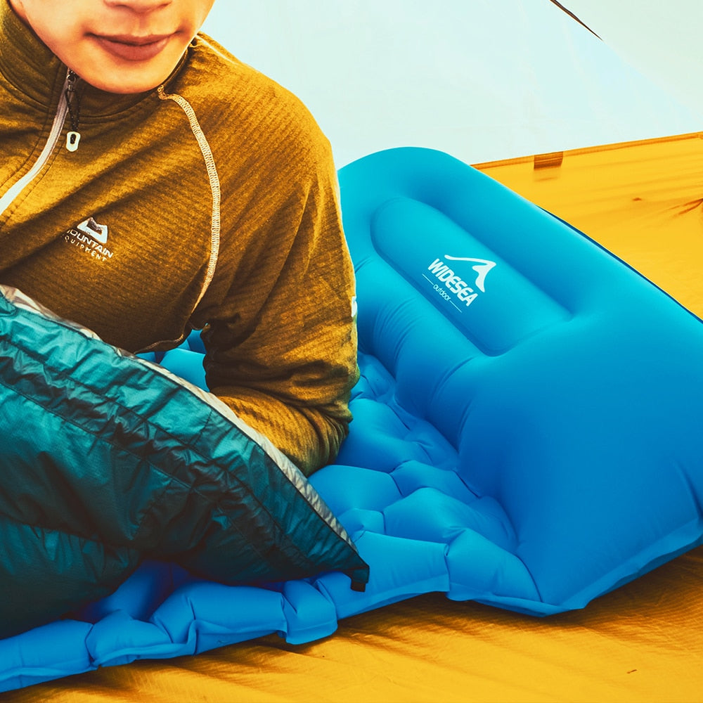 Widesea Camping Sleeping Pad Inflatable Air Mattresses Outdoor Mat Furniture Bed Ultralight Cushion Pillow Hiking Trekking