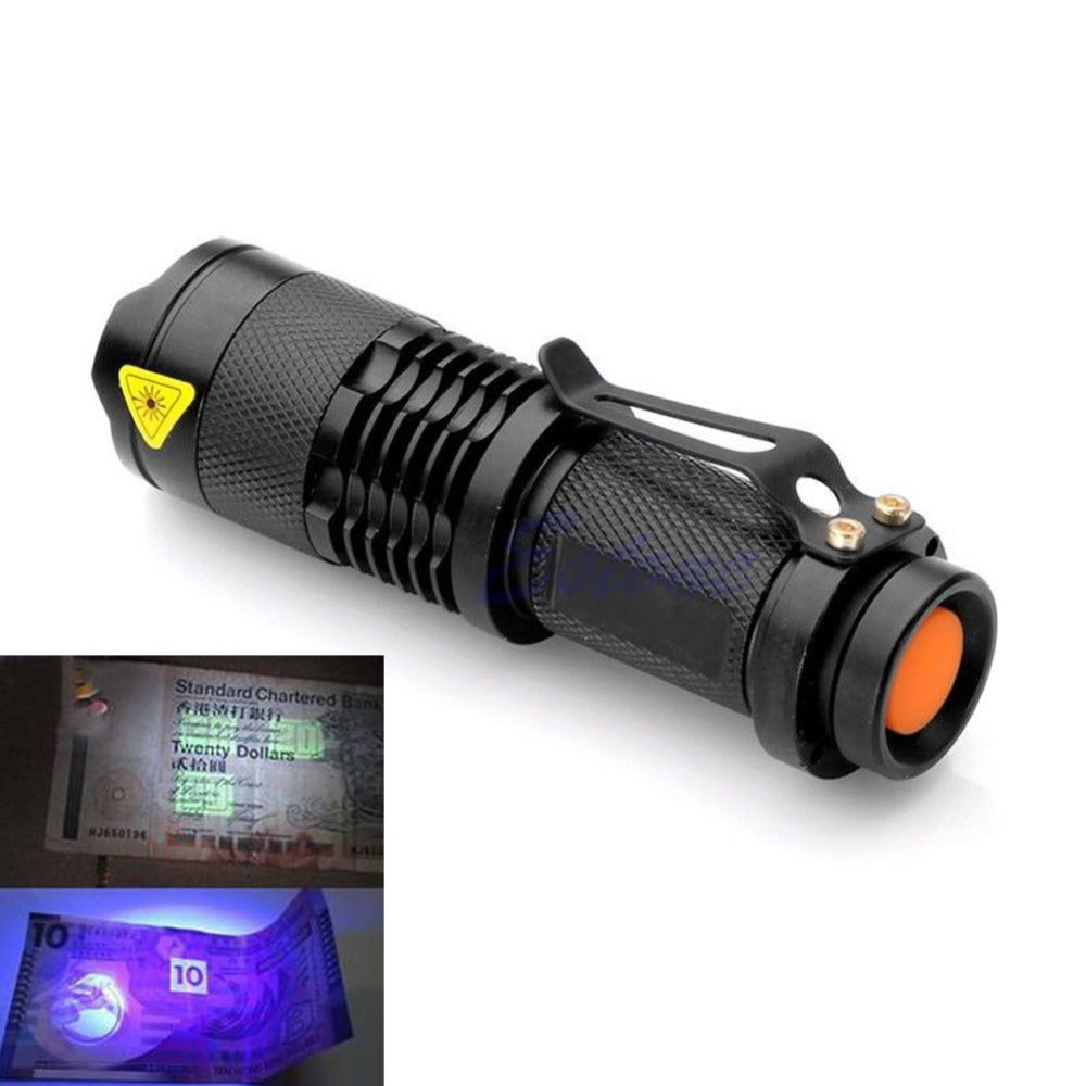Zoomable Led Ultra Violet Flashlight Torch Light - Urban Gears Unlimited