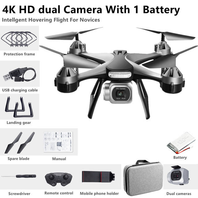 New Quadcopter UAV HD 4K Dual Camera Remote WiFi Controlled Drone